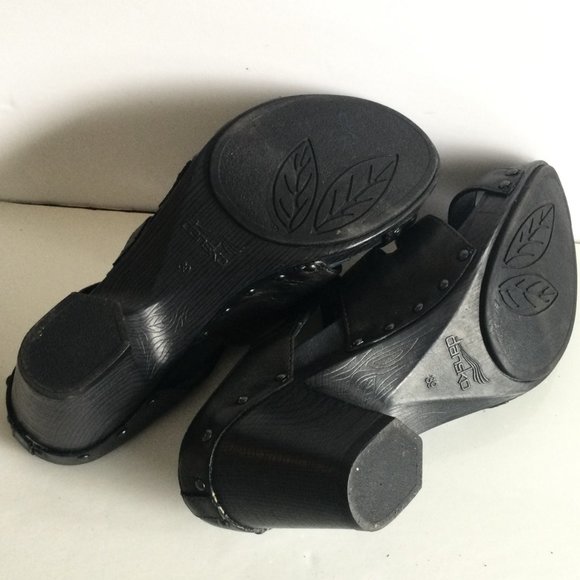 Dansko Nigella Sandals Comfort Strappy Size 9 Black heels Leather - Picture 10 of 16